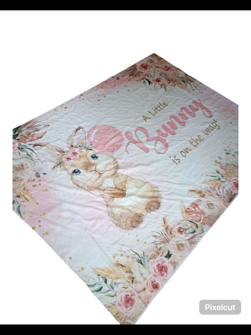 Floral Bunny Baby Shower Banner